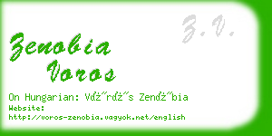 zenobia voros business card